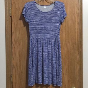 Blue striped skater dress